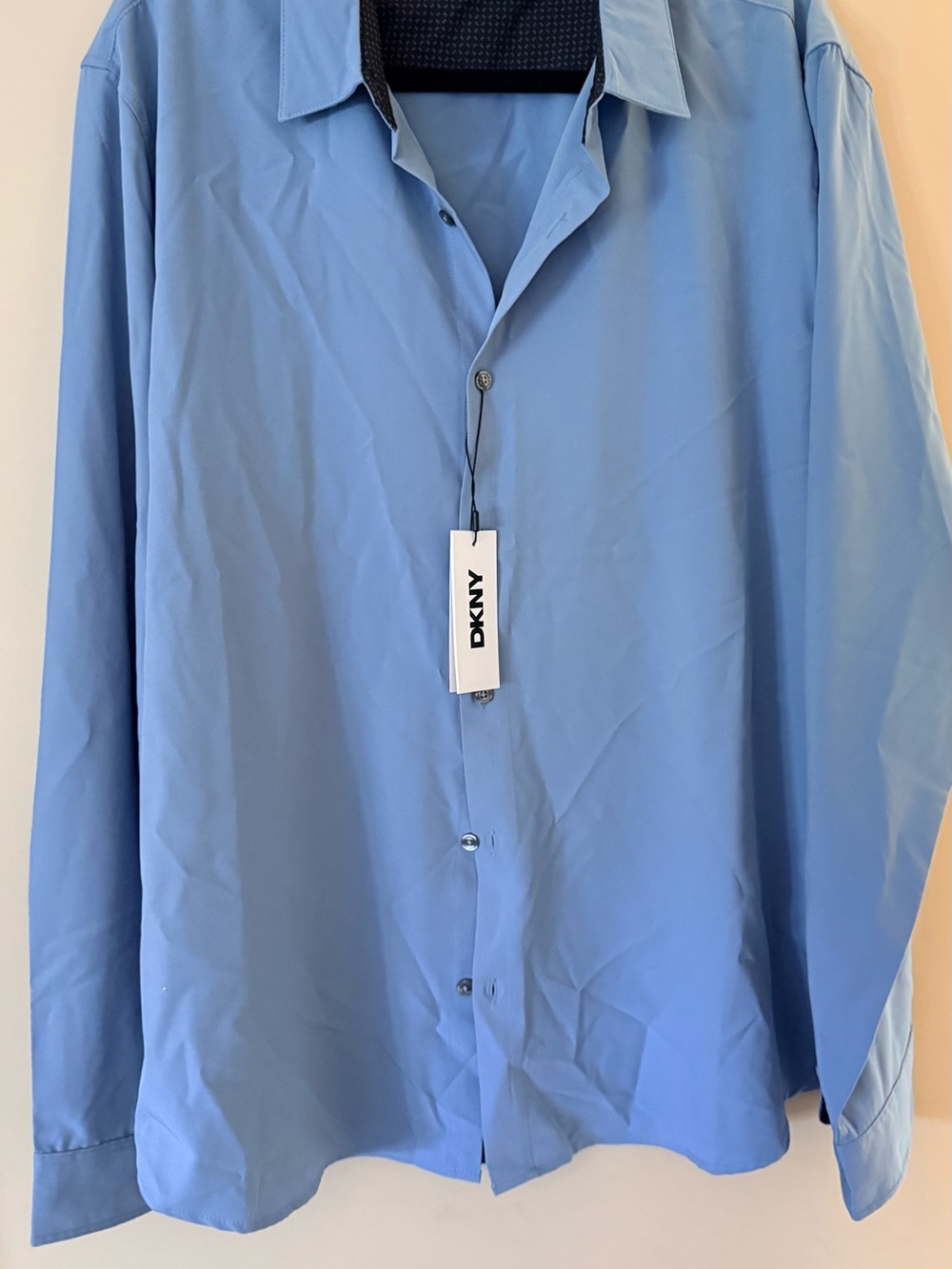 DKNY Men’s Sky Blue Long-Sleeve Dress Shirt